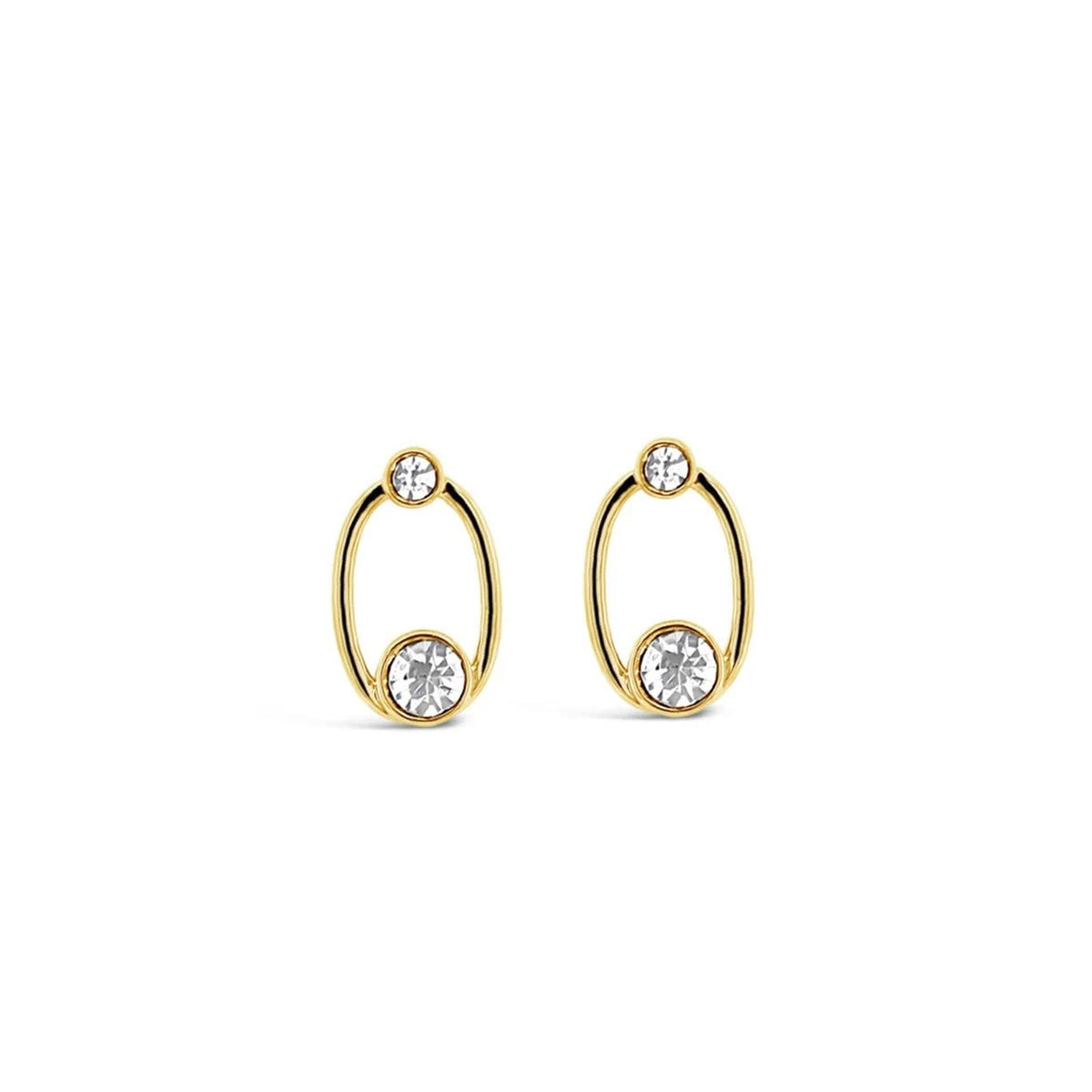 Absolute CZ Loop Earrings, Gold