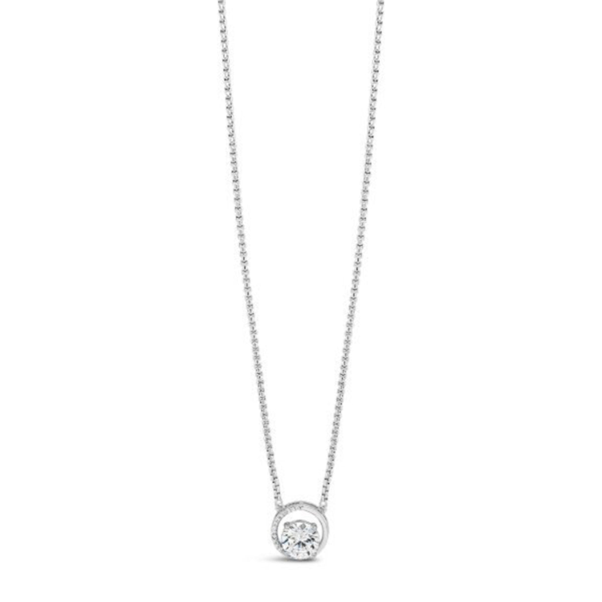Absolute CZ Solitaire Necklace, Silver