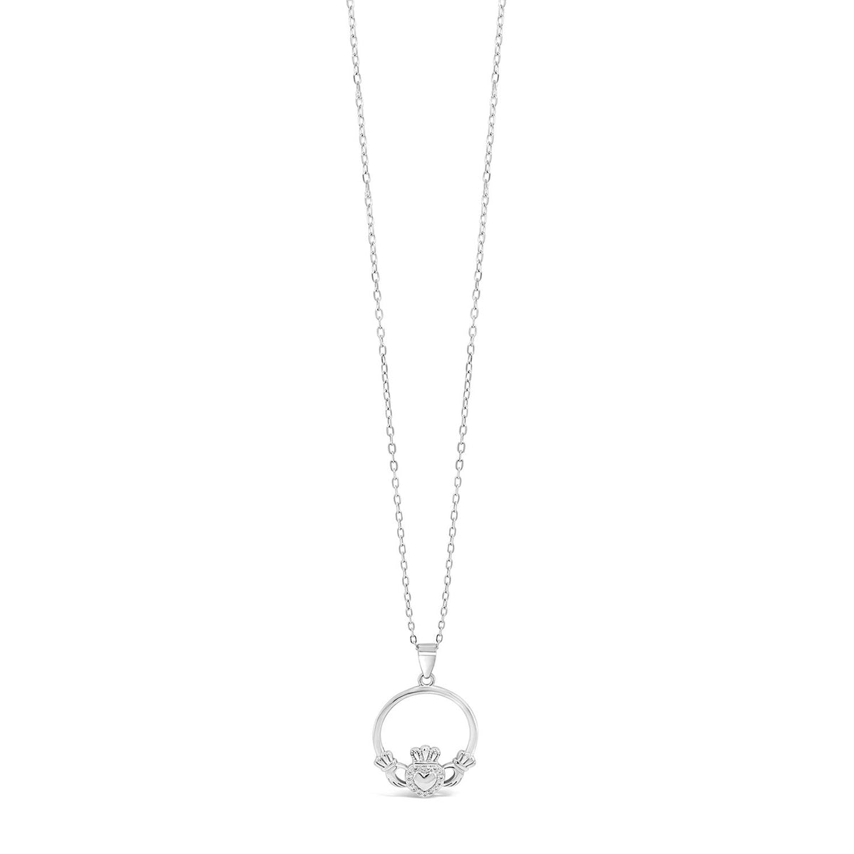 Absolute Kids Claddagh Pendant Necklace, Silver