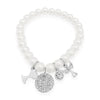 Absolute Kids Holy Communion Charms Pearl Bracelet, Silver