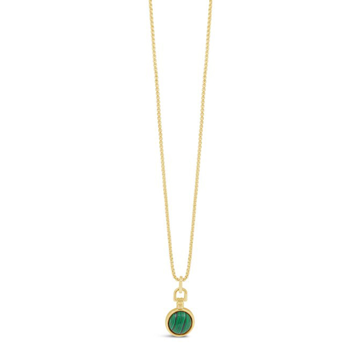 Absolute Malachite Sphere Detail Long Necklace, Gold