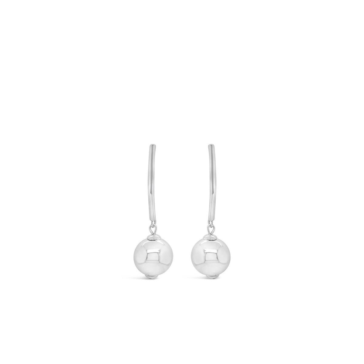 Absolute Sphere Long Drop Earrings, Silver