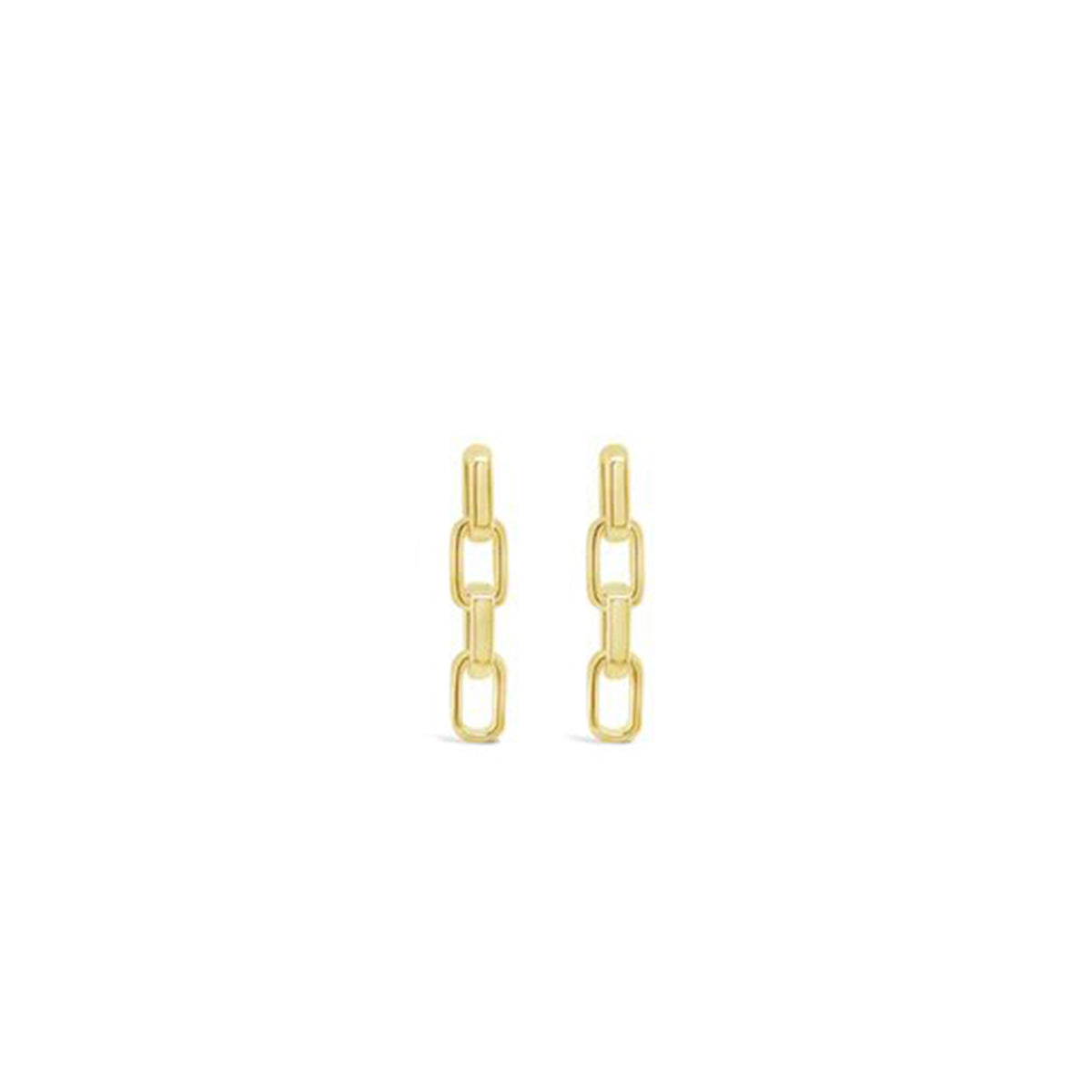 Absolute Squared Chain Link Earrings, Gold