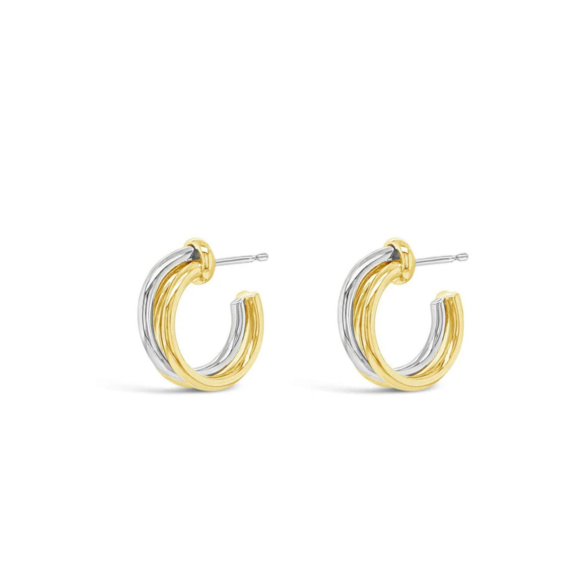 Absolute Two-Tone Triple Hoop Earrings, Gold