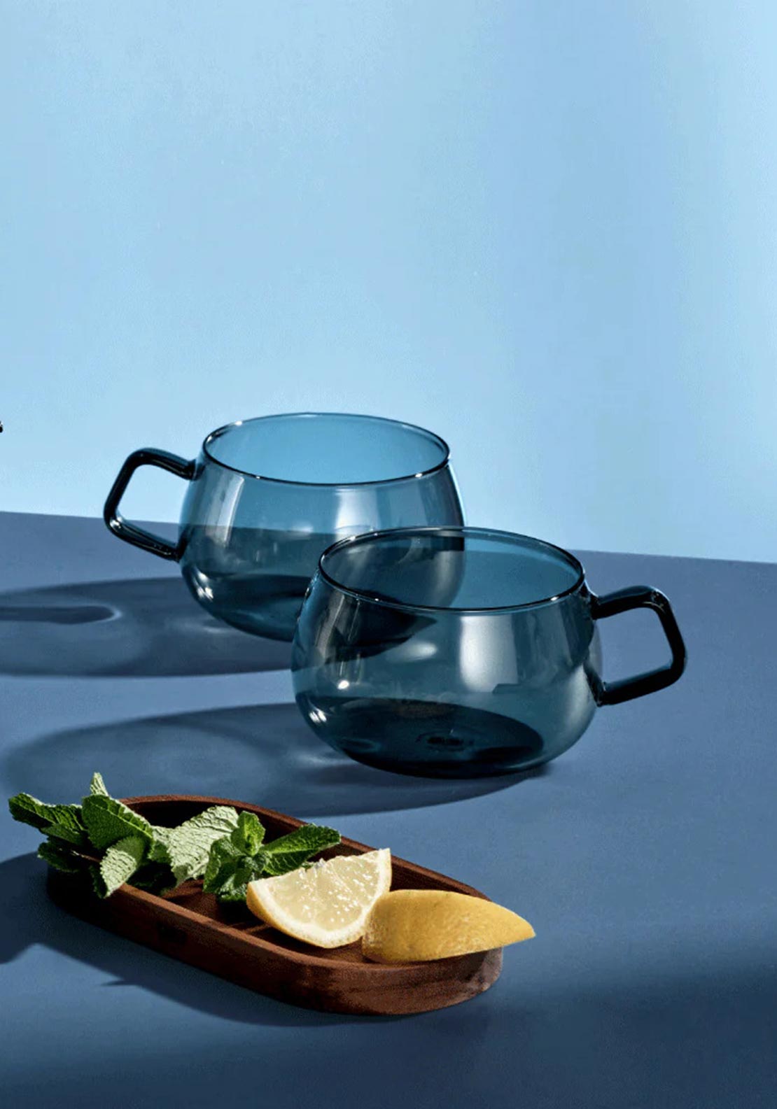 AdHoc Yuna Small Grey Glass Cups, Set of 2