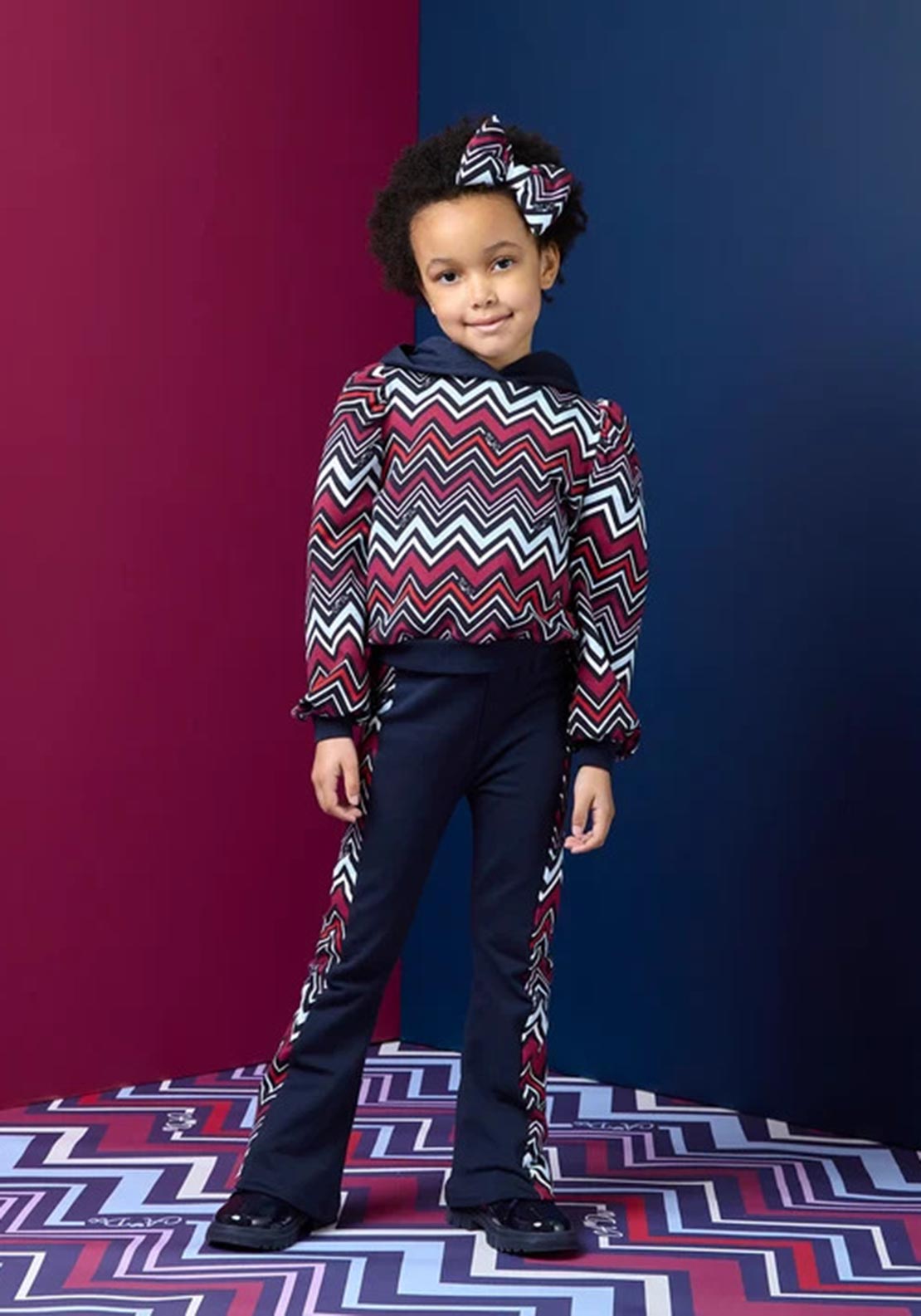 A Dee Mini Girl Coco 2 Piece Tracksuit, Navy Multi
