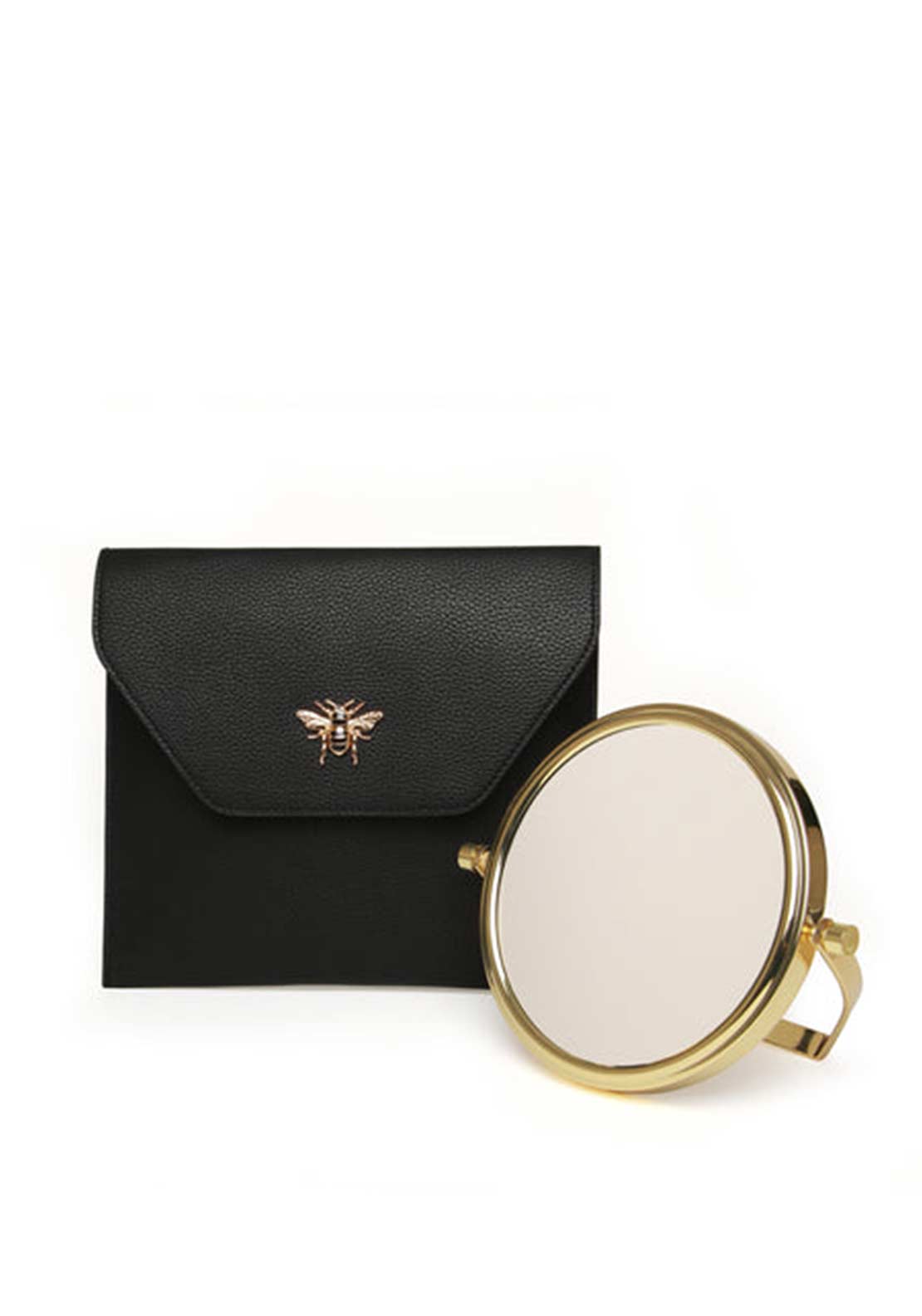 Alice Wheeler London Travel Mirror & Case, Black