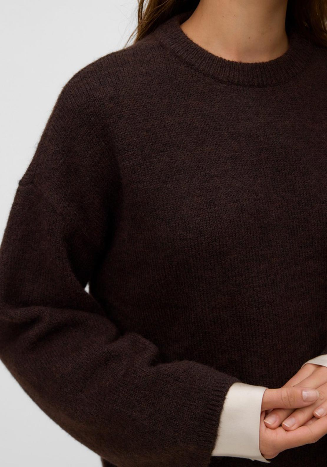 Vero Moda Aware Daisy Knit Round Neck Jumper, Brown