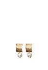 Angela D’Arcy Pearl Plate Earrings, Gold
