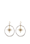 Angela D’Arcy Star Hoop Earrings, Gold & Silver