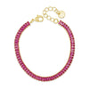 Absolute Pink CZ Baguette Bracelet, Gold