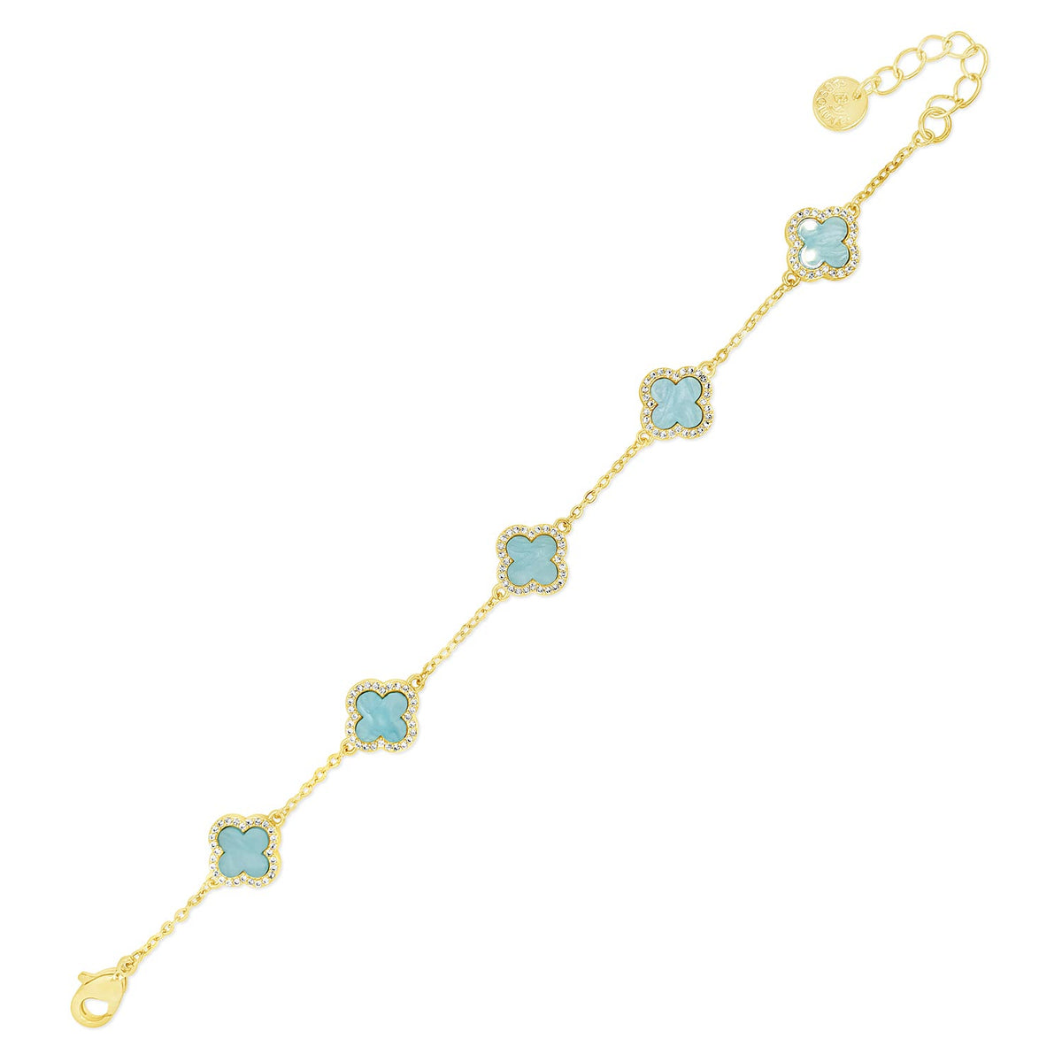 Absolute Blue Petal Bracelet, Gold