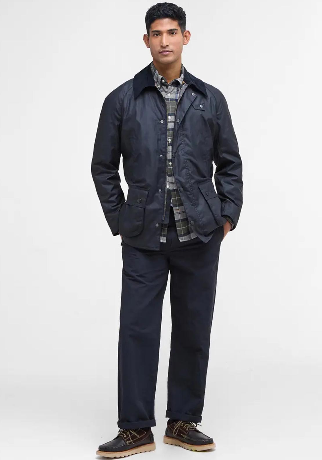 Barbour Men’s Ashby Wax Jacket, Navy