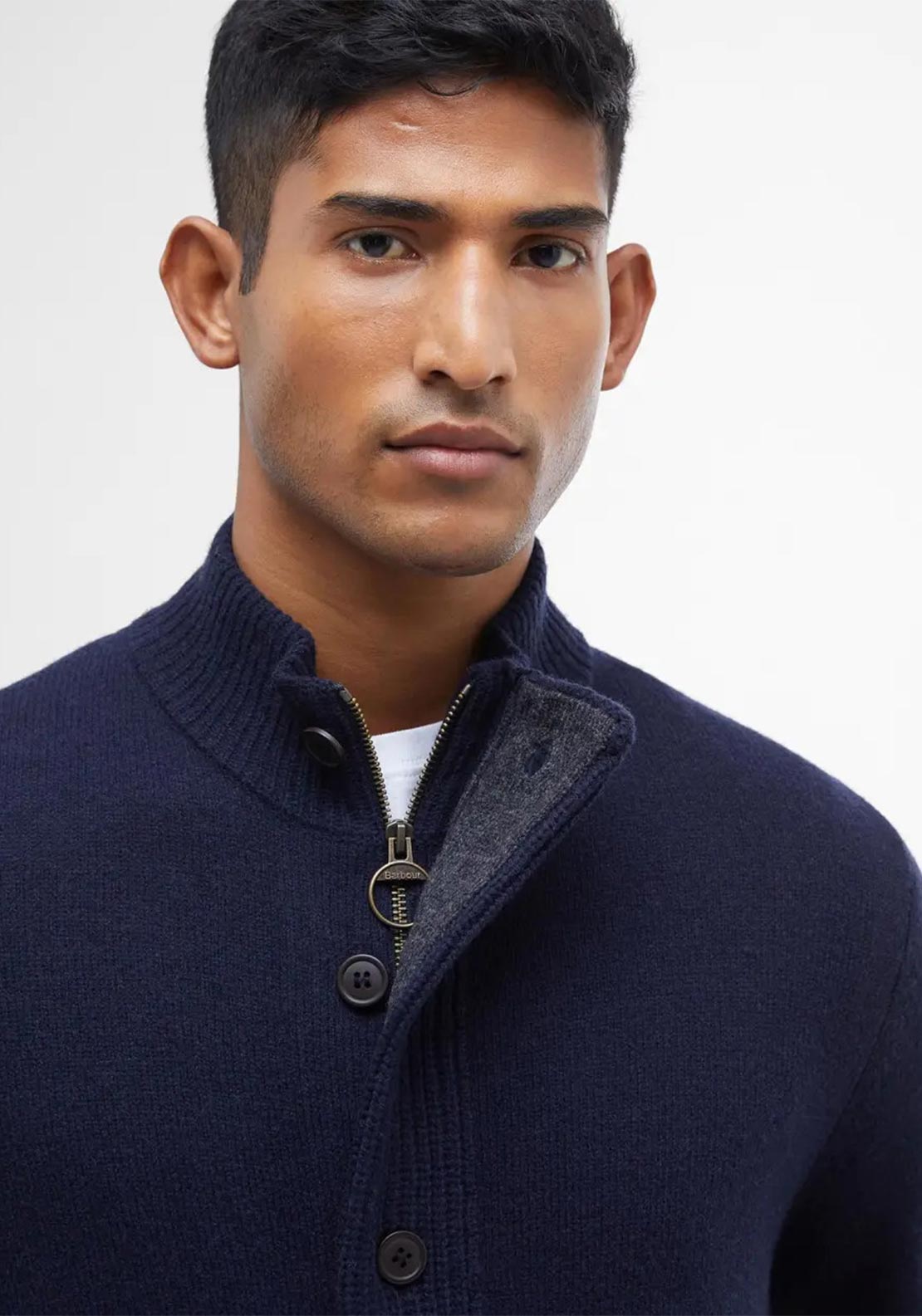 Barbour Men’s Patch Elbow Cardigan, Navy