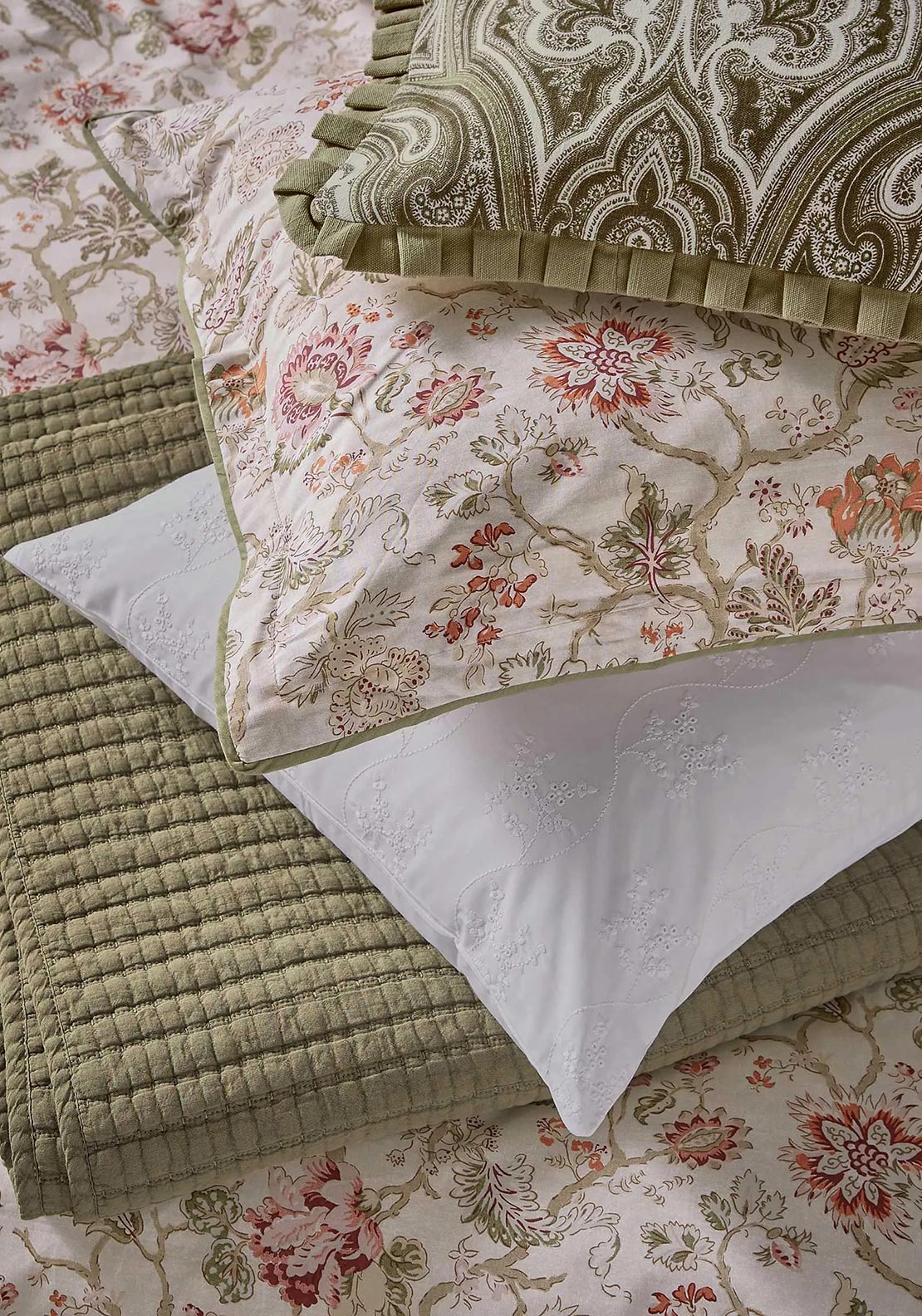 Bedeck Nora Paisley Print Duvet Cover Set, Sage Green