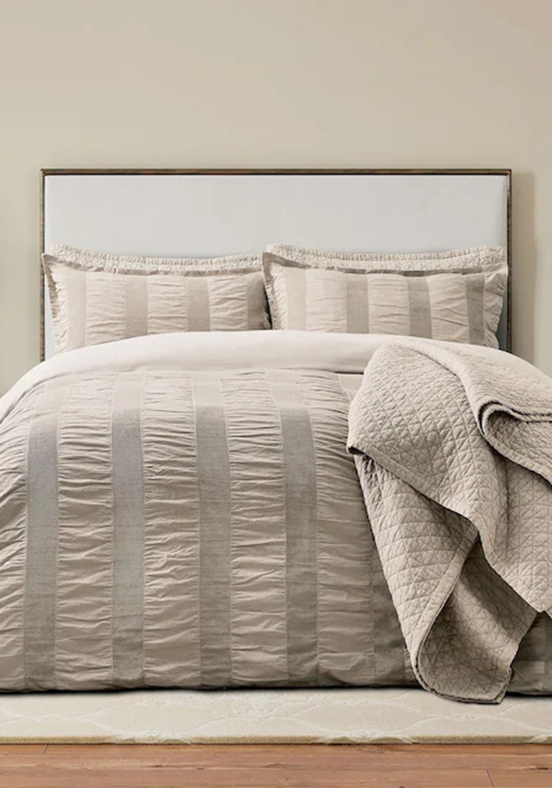 WOVEN WAFFLE STRIPE SKS LINEN