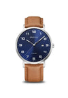 Bering Mens Classic Watch, Silver & Brown