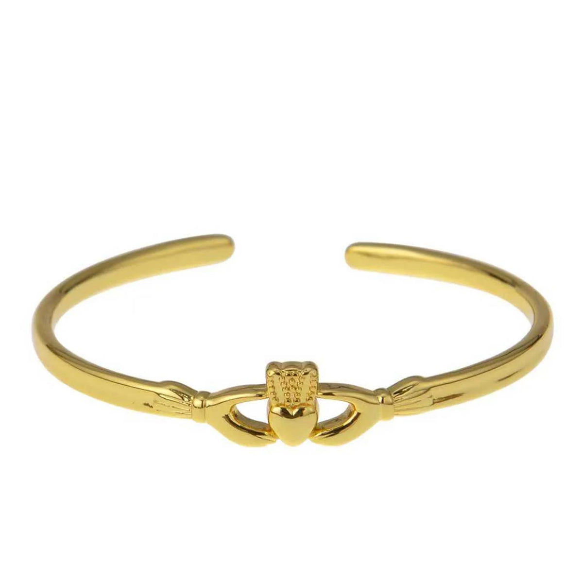 Betty and Biddy Delicate Adjustable Claddagh Bangle, Gold