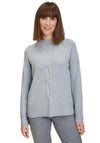 Betty Barclay Cable Stitch Knitted Jumper, Grey Melange