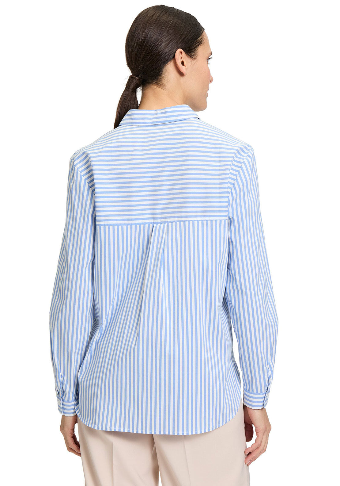 Betty Barclay Embellished Striped Shirt, Blue and White