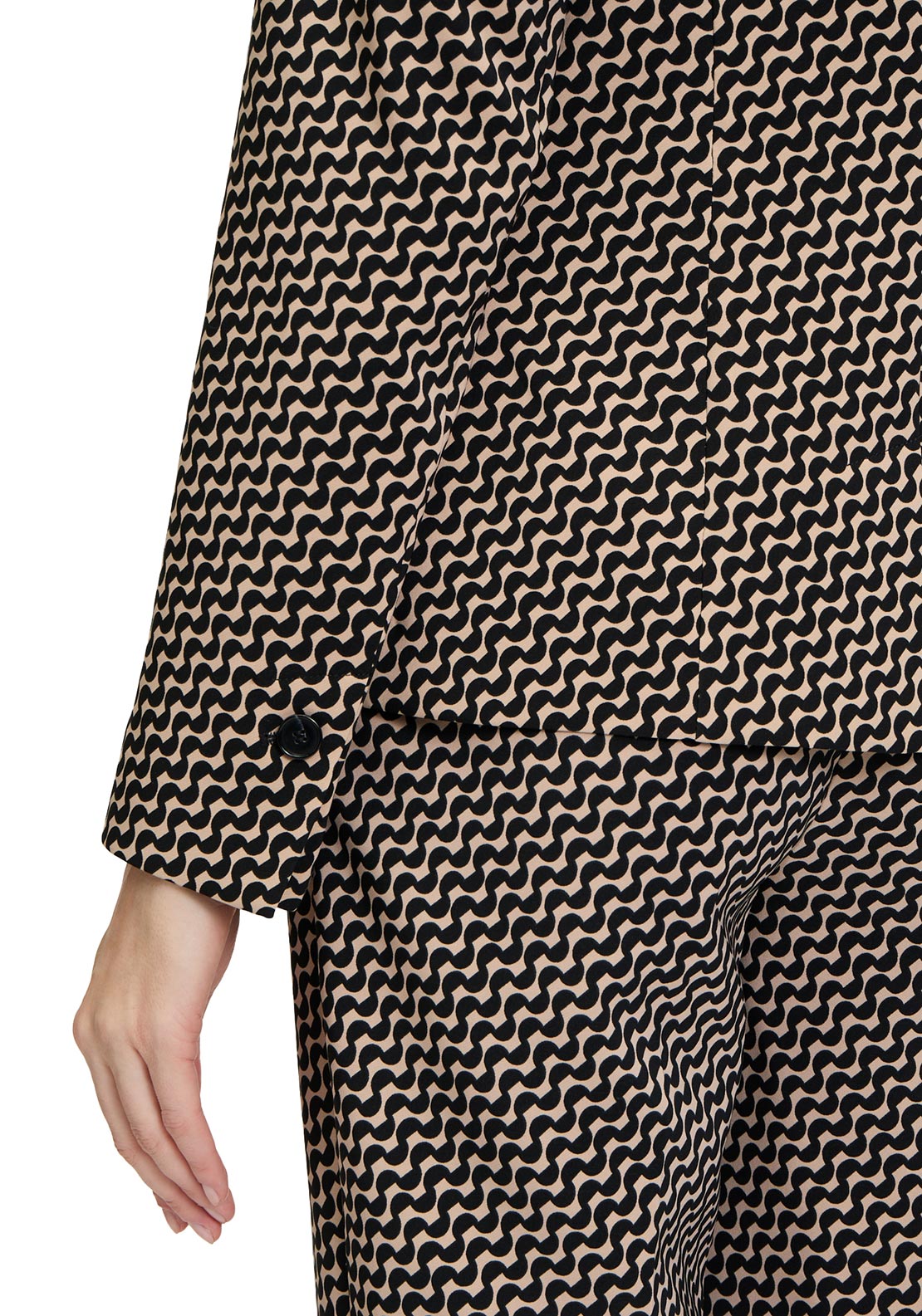 Betty Barclay Geometric Print Blazer, Black and Beige