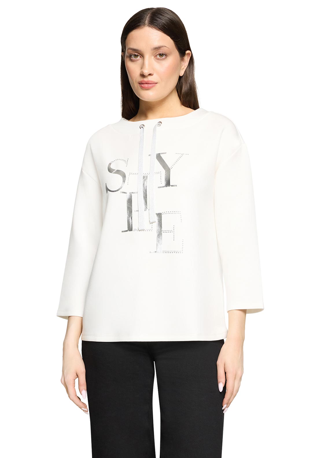 Betty Barclay Cropped Sleeve Sweatshirt, Cream