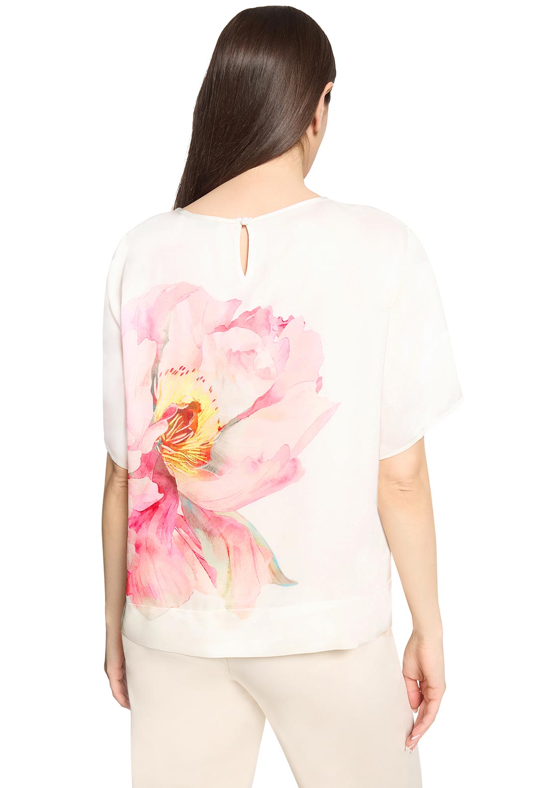 Betty Barclay Large Floral Print T-Shirt, White