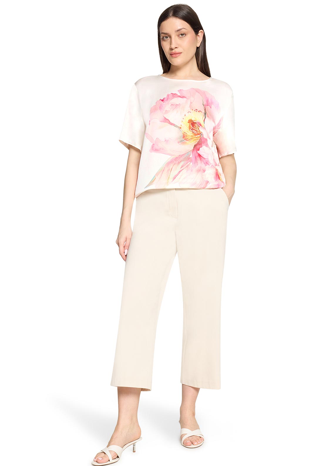 Betty Barclay Large Floral Print T-Shirt, White