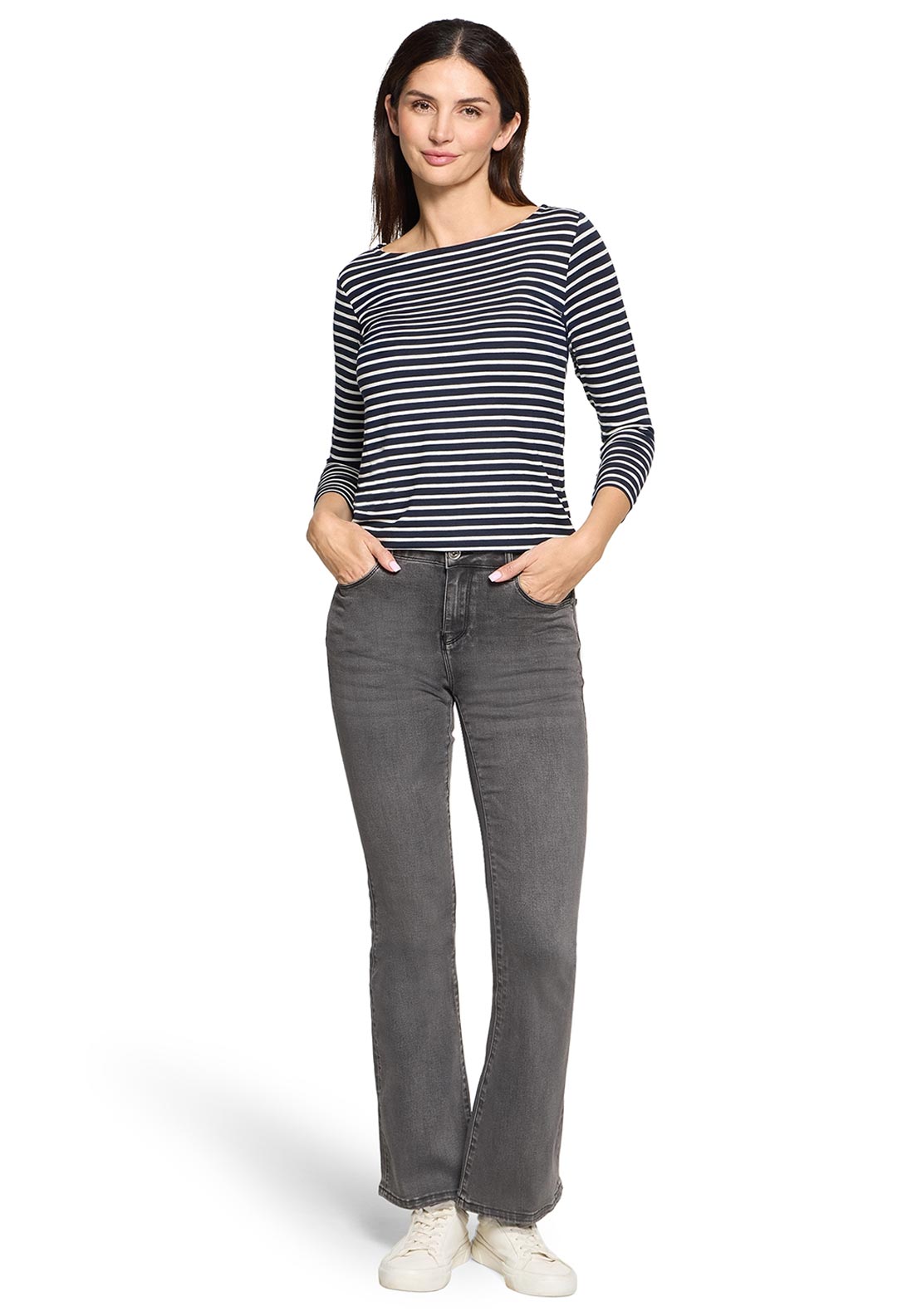 Betty Barclay Striped Basic Top, Navy