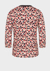 Bianca Geo Print Contrasting Knit Detail Top, Pink