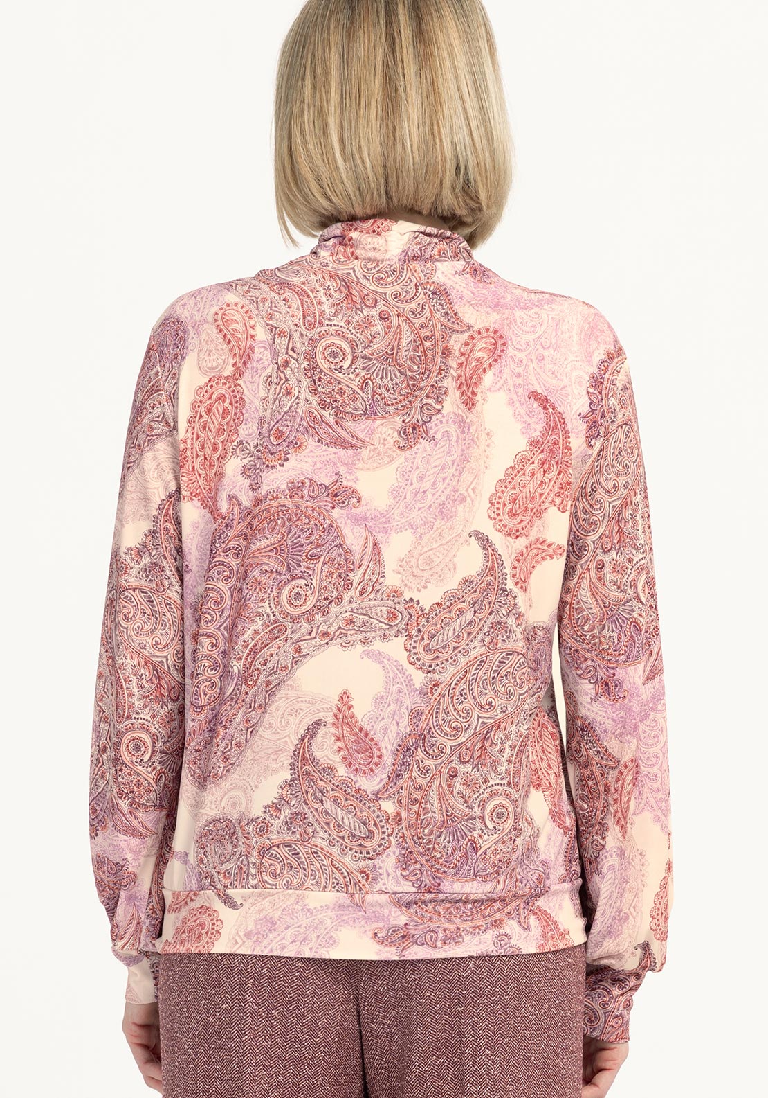 Bianca Kayla Paisley Jersey Pussybow Blouse, Pink