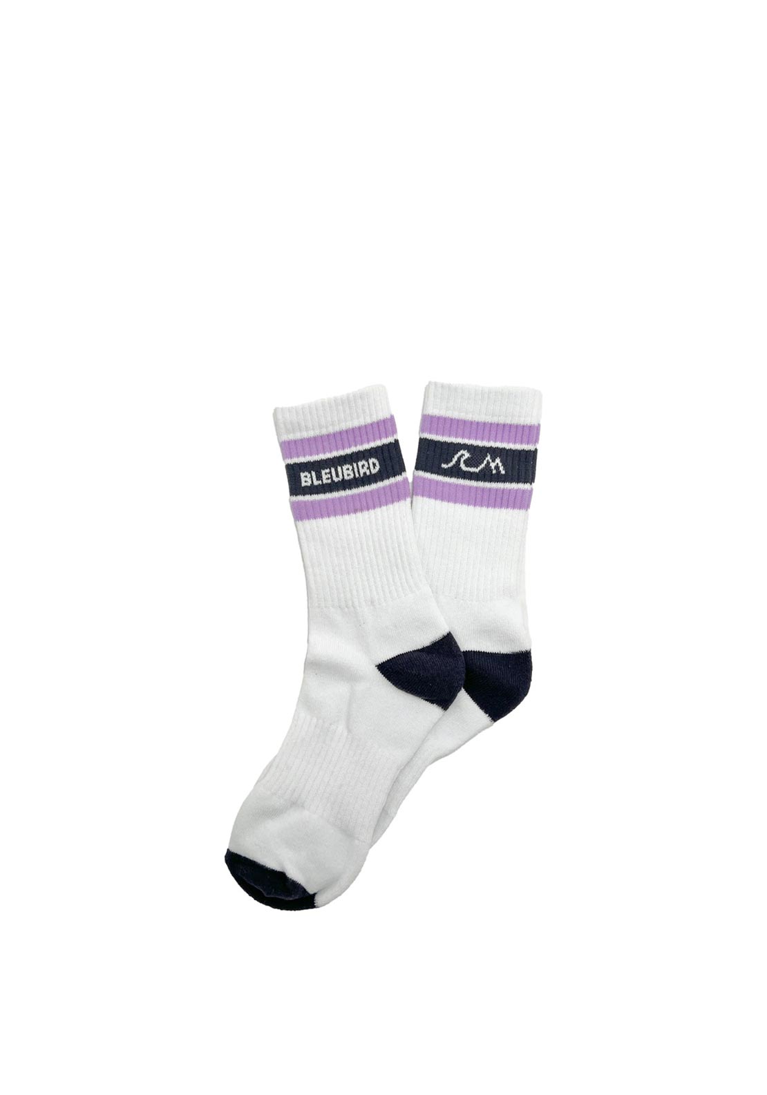 Bleubird Crew Socks, Lavendar & Charcoal Grey