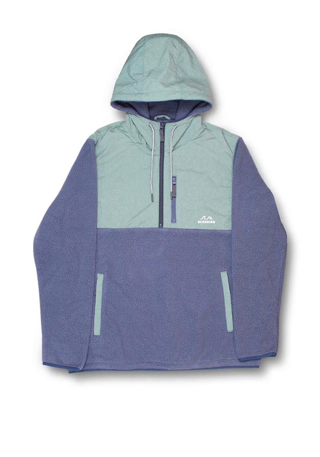 Bleubird Polar Hybrid Fleece Jacket, Denim Blue & Green