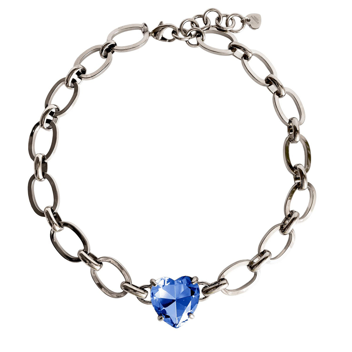 Dyrberg/Kern Braze Heart Bracelet, Silver & Blue