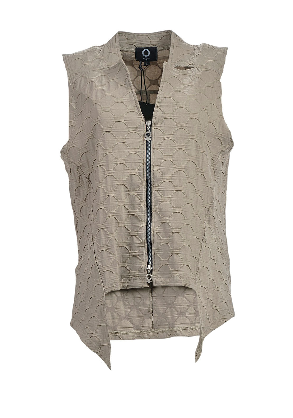 My Soul Sleeveless Bubble Top, Khaki