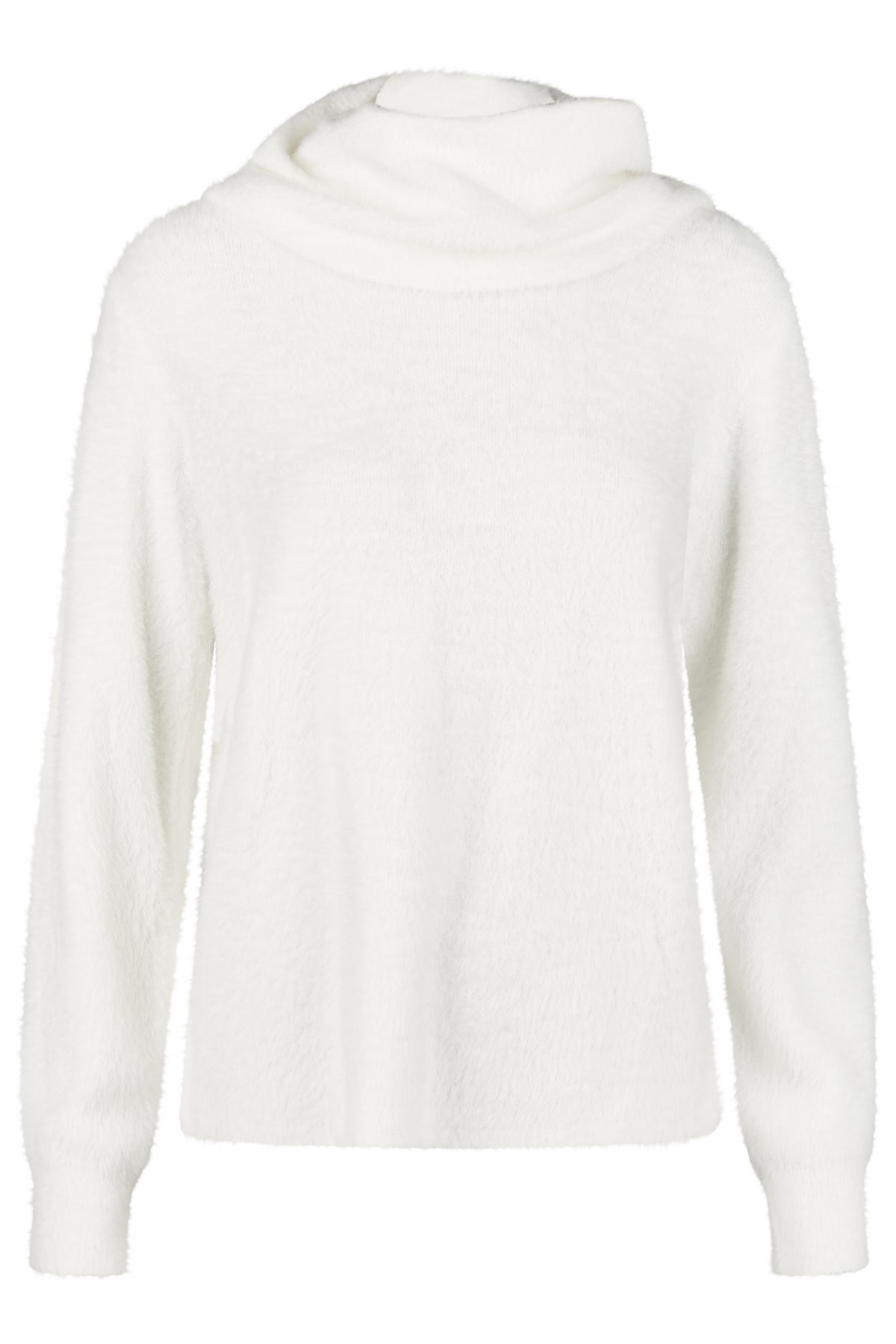 Barbara Lebek Fluffy Cosy Cowl Neck Jumper, White