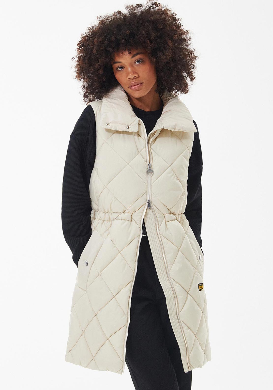 Long Gilet Womens Barbour International Gilet Barbour Beige Long