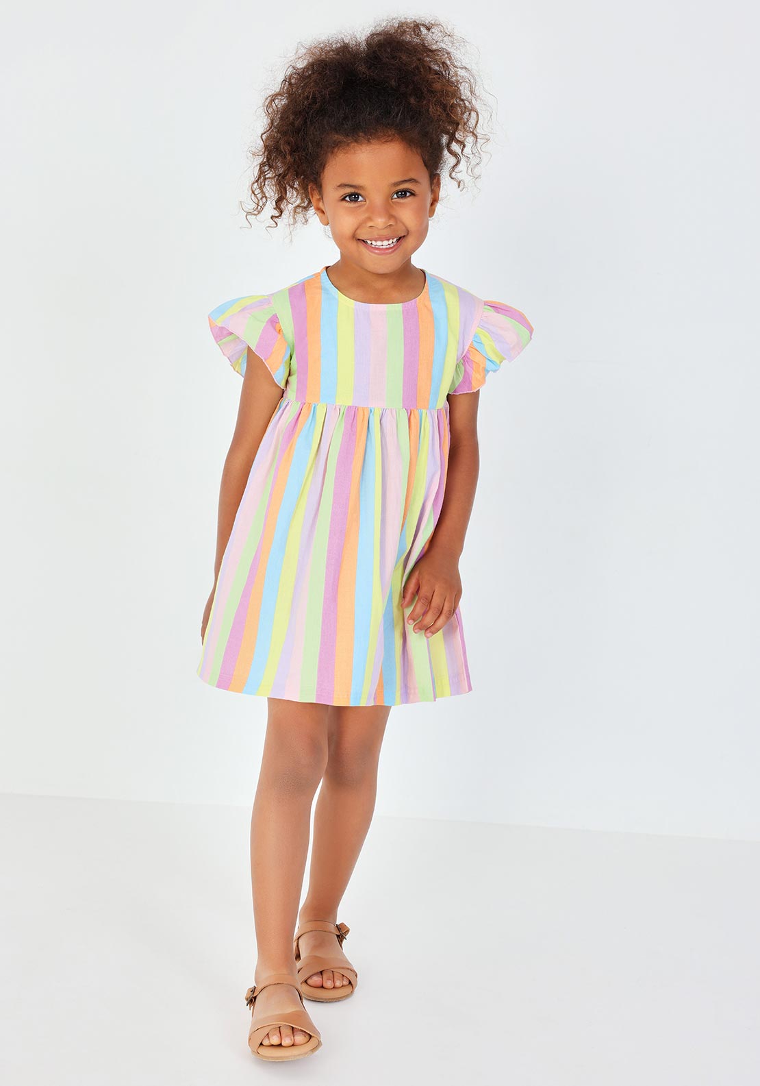 Blue Seven Mini Girl Stripe Short Sleeve Dress, Multi