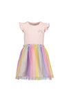 Blue Seven Girl Rainbow Tulle Dress, Pink