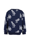 Blue Seven Boy Dino Long Sleeve Sweater, Navy