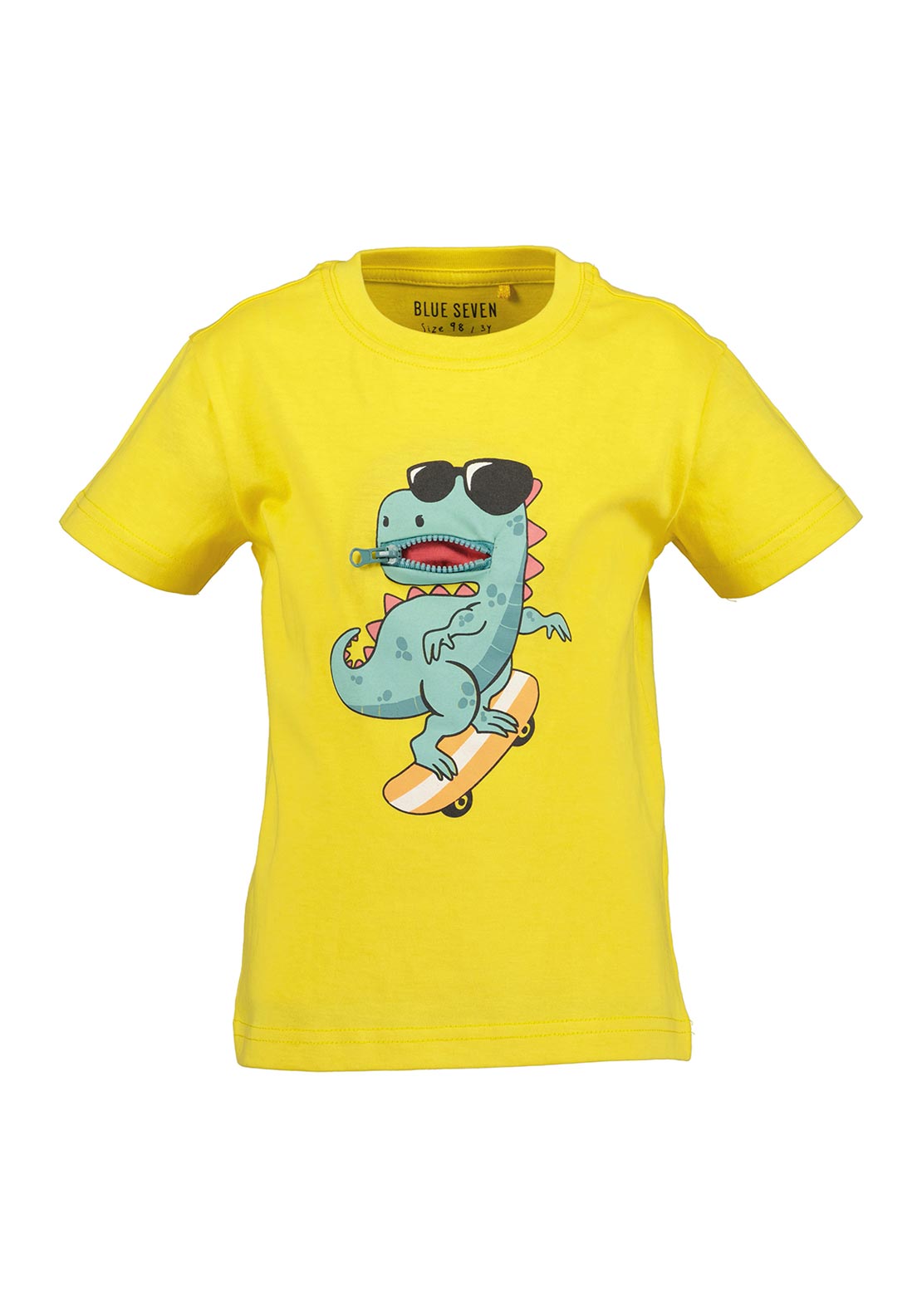 Blue Seven Mini Boy Sunglasses Dino Short Sleeve Tee, Yellow