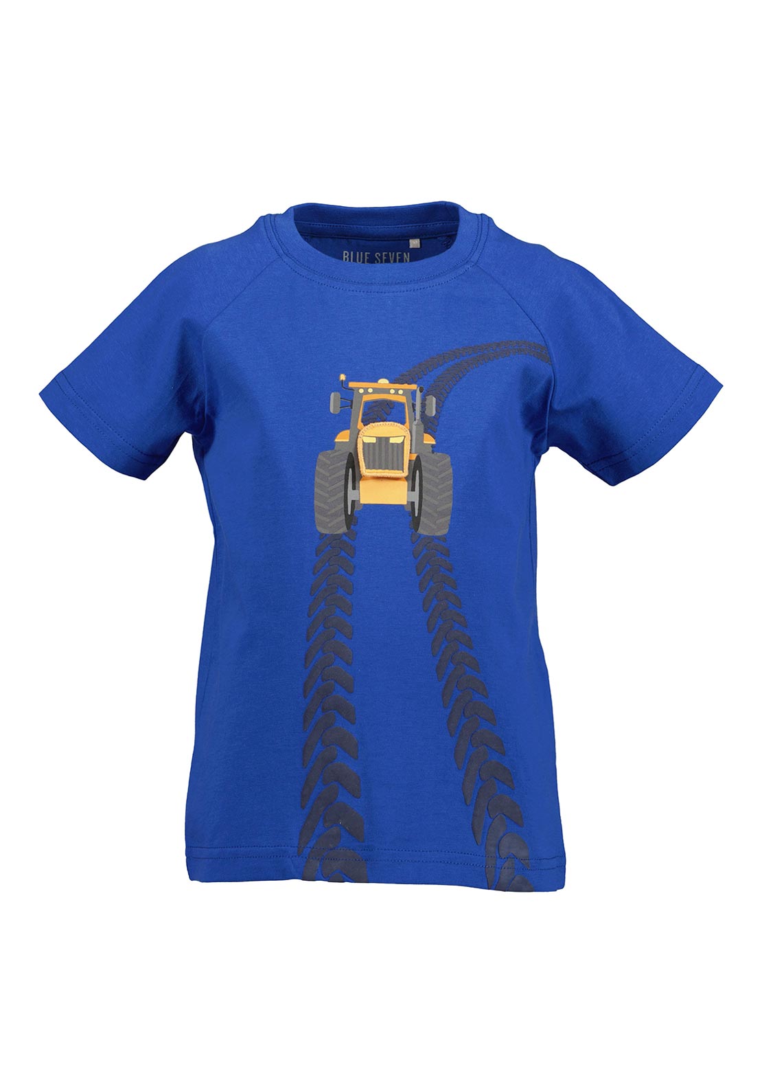 Blue Seven Mini Boy Tractor Track Short Sleeve Tee, Dark Blue