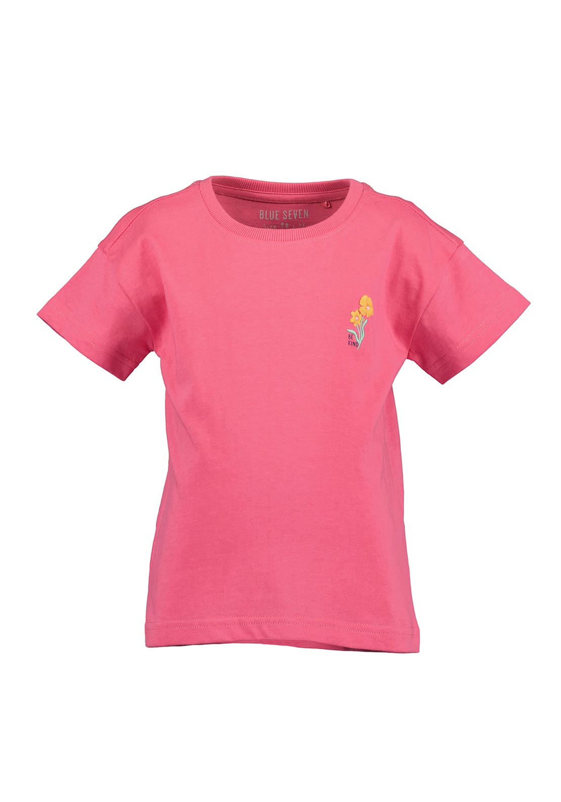 Blue Seven Mini Girl Floral Detail Short Sleeve Tee, Pink