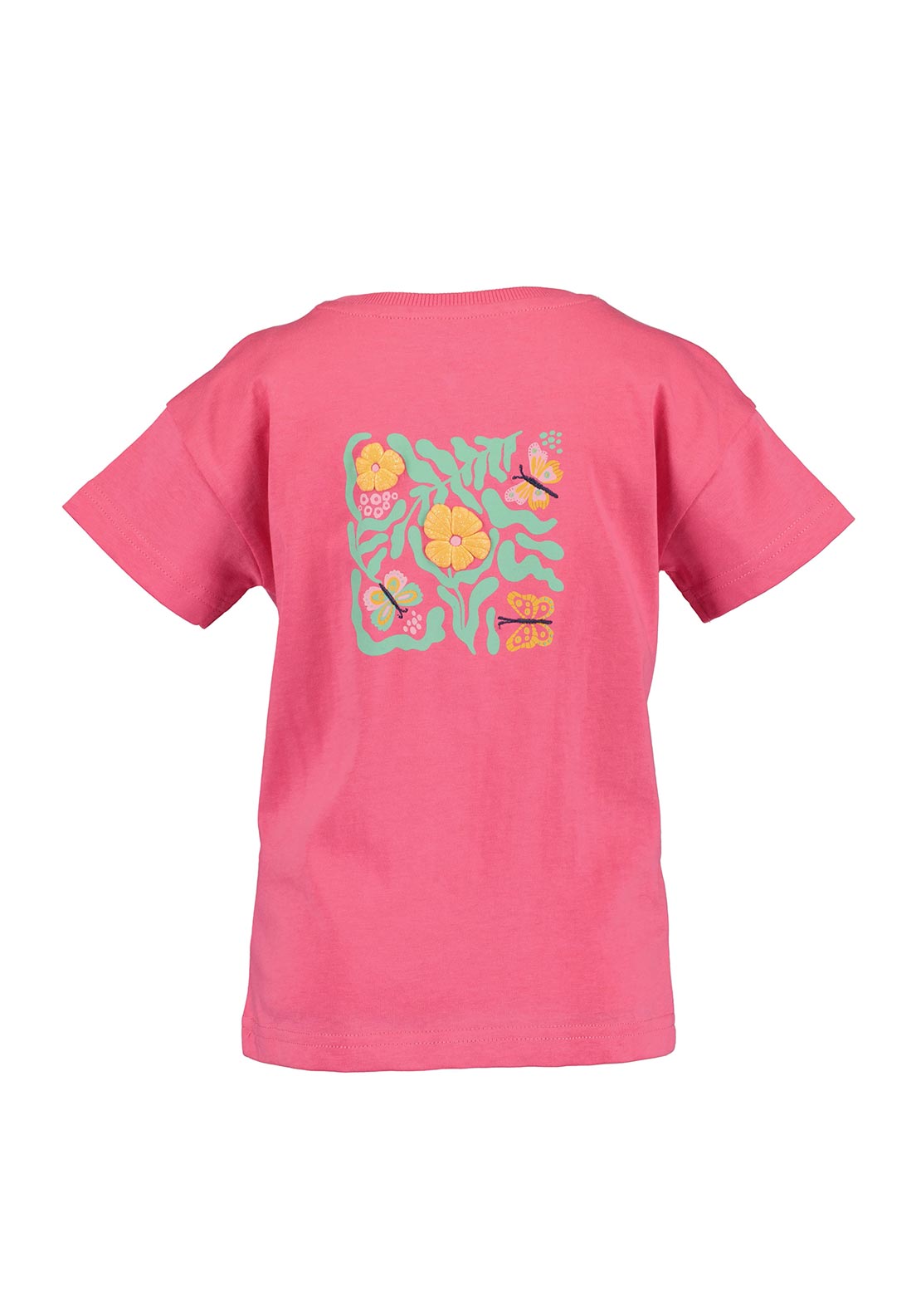Blue Seven Mini Girl Floral Detail Short Sleeve Tee, Pink