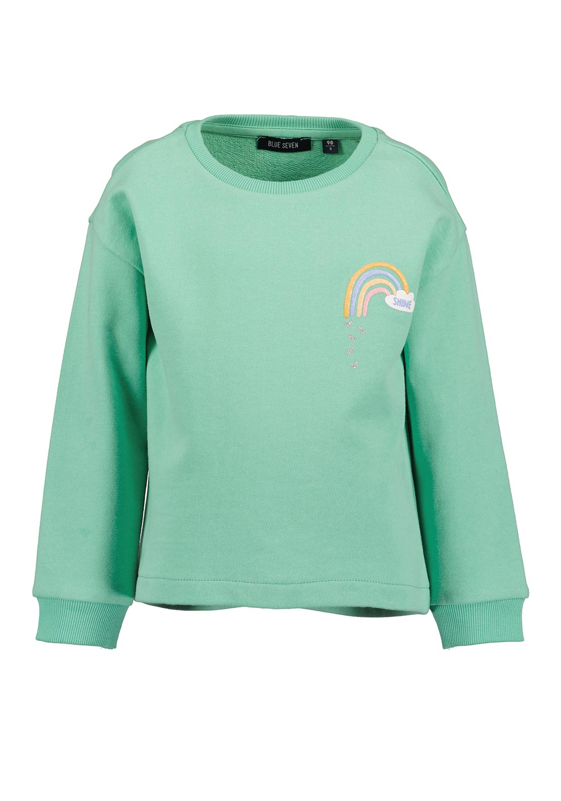 Blue Seven Mini Girl Butterflies Long Sleeve Sweater, Green