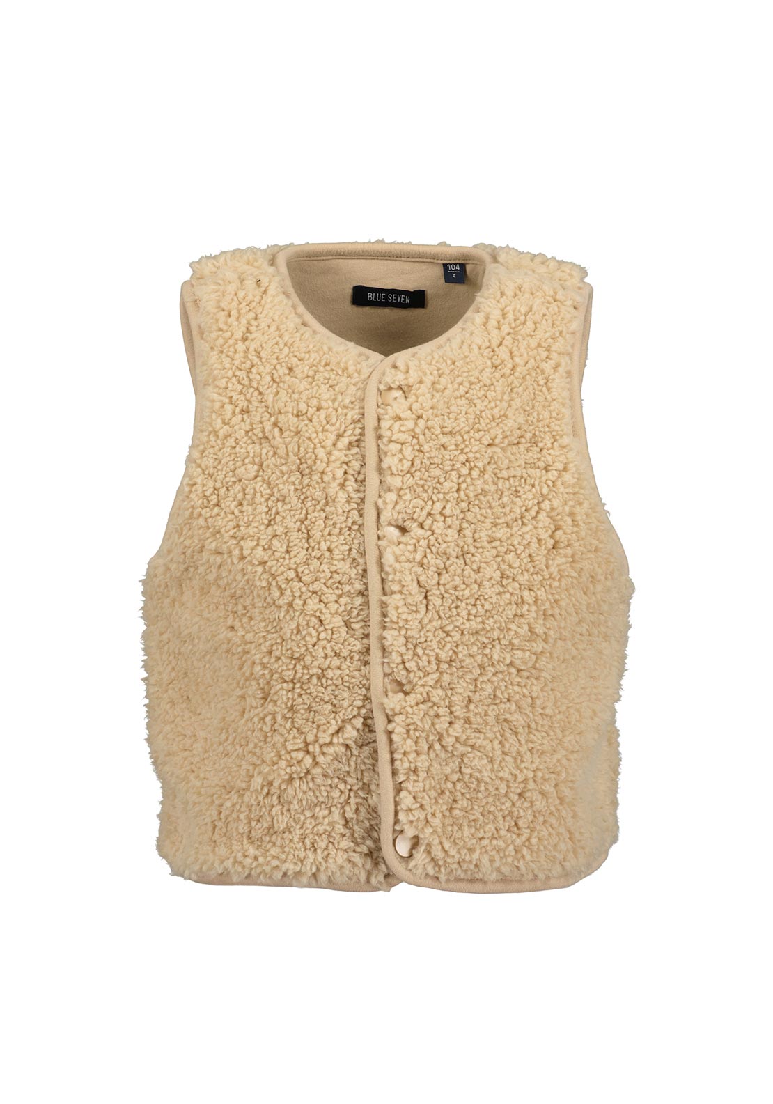 Blue Seven Mini Girl Fleece Sleeveless Vest, Beige