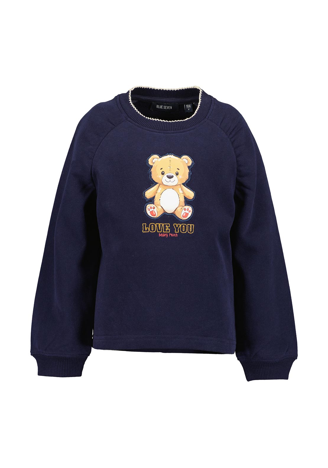 Blue Seven Mini Girl Teddy Long Sleeve Sweater, Navy