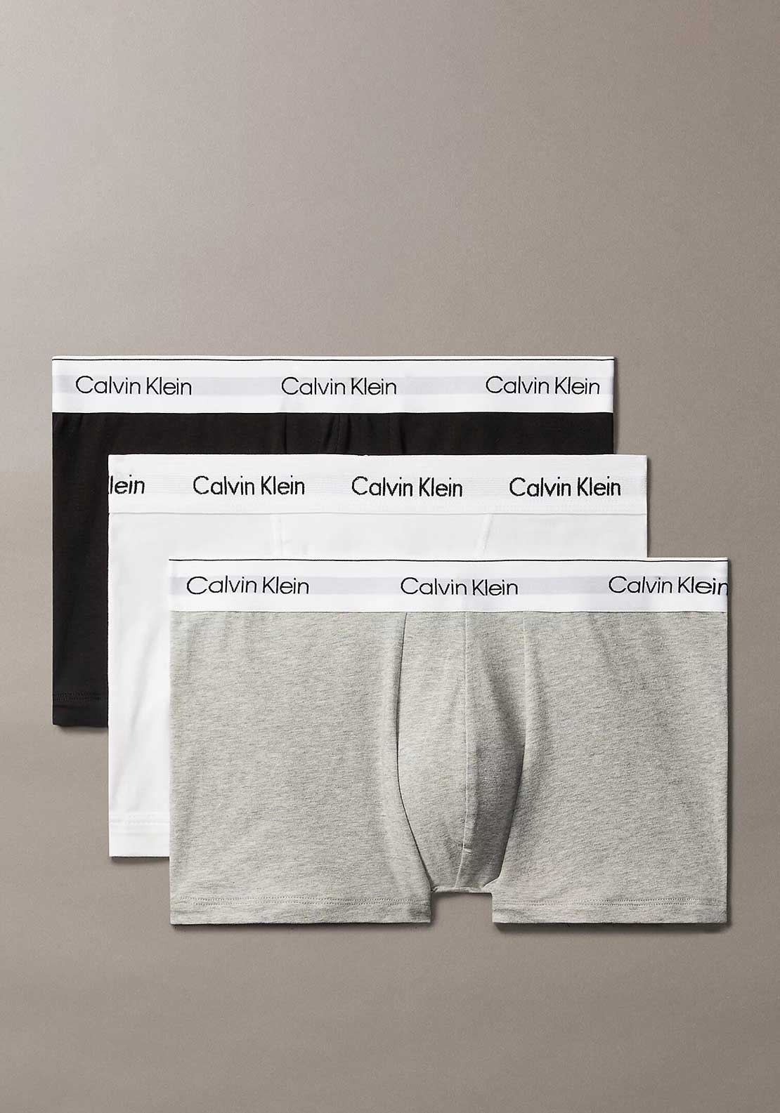 Calvin Klein Icon Cotton Stretch 3 Pack Relaxed Fit Trunks, White Multi