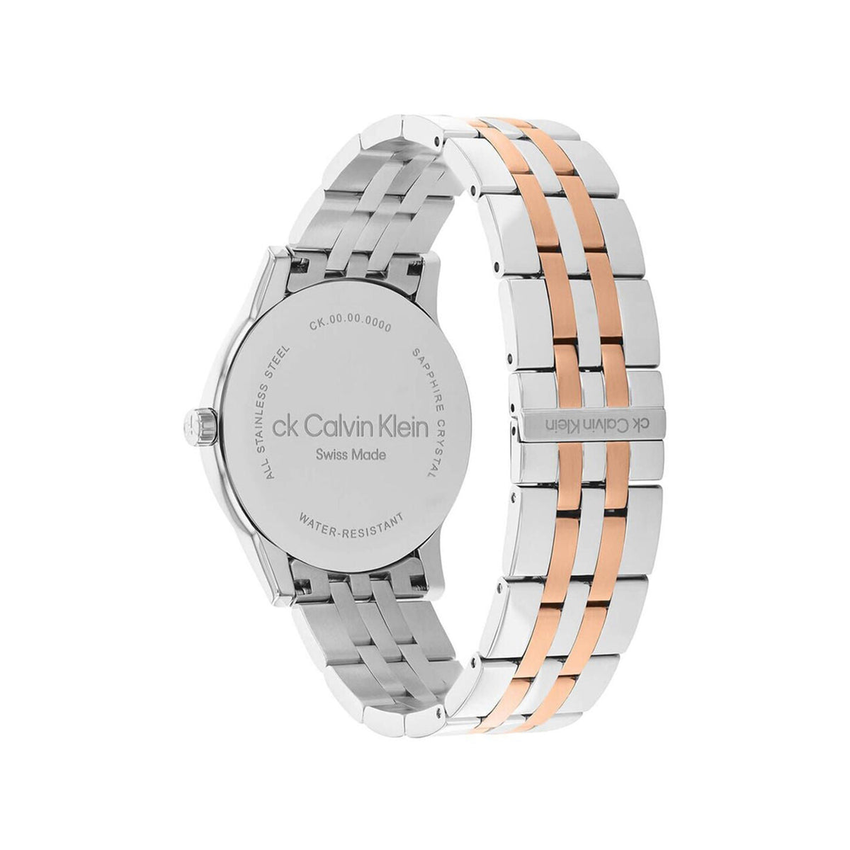 Calvin Klein Men's Timeless Dressed Two-Tone Watch, Silver & Rose Gold