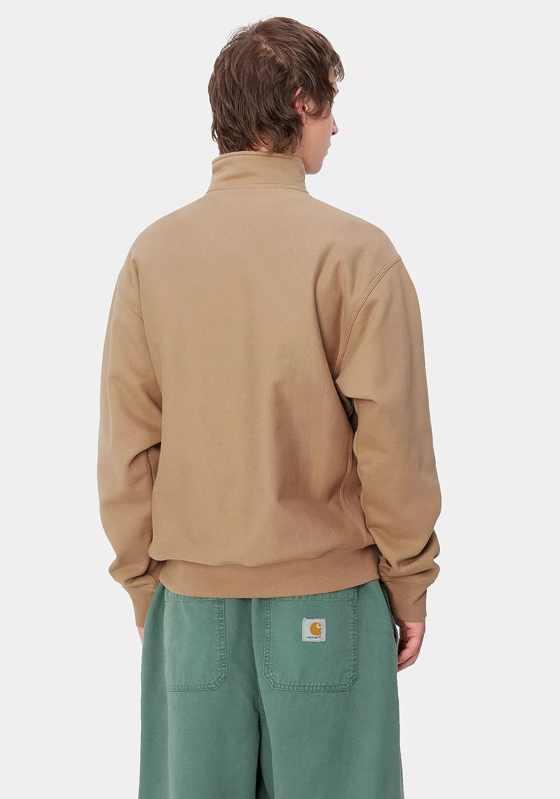 Carhartt WIP American Script Quarter Zip Sweatshirt, Tan